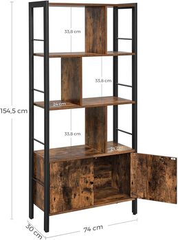 Four Tier Bookcase Industrial Style Storage Unit, 11 of 12