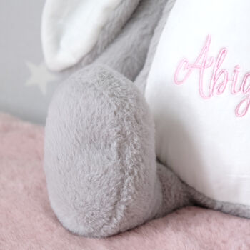 Personalised Grey Bunny Soft Toy, 3 of 5