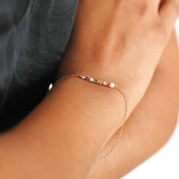 Colourful Gemstone Bar Bracelet, 3 of 5