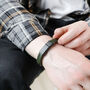 Men's Khaki Thick Woven Leather Bracelet, thumbnail 3 of 4
