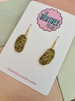 Potato Glitter Earrings / Chef Gift / Fun Food Inspired Jewellery / Handmade Accessories, 3 of 5