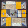 Yellow Patchwork Horse Print Scarf, thumbnail 4 of 4