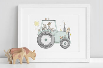 Personalised Children's Farm Tractor Nursery Art Print, 3 of 10