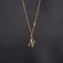 Mini Gold Initial Letter Pendant Necklace For Men, thumbnail 8 of 11