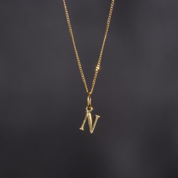 Mini Gold Initial Letter Pendant Necklace For Men, 8 of 11
