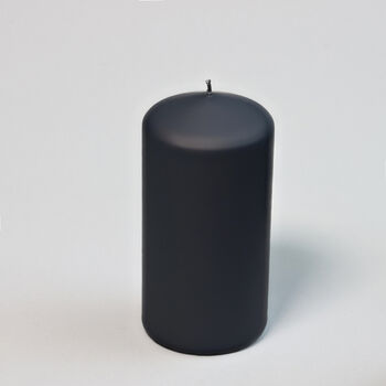 G Decor Henry Velvet Matt Soft Black Pillar Candles, 4 of 5