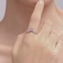 Minimalist Aqua Green Opal Chevron Ring, thumbnail 3 of 12