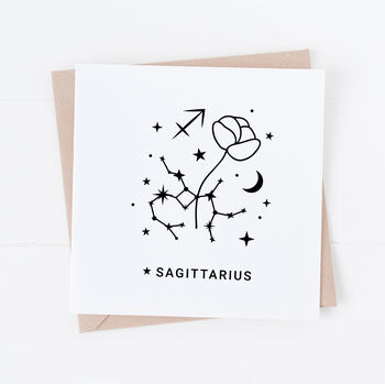 Personalised Sagittarius Zodiac Star Sign Card, 2 of 3