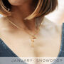 Delicate Birth Flower Typography Necklace, thumbnail 1 of 12