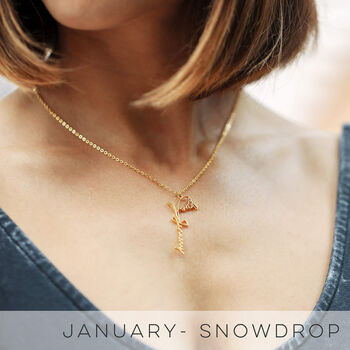 Delicate Birth Flower Typography Necklace, 2 of 12