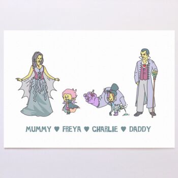 Personalised Monsters Family Print, 8 of 10