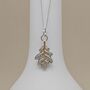 Rhodium And 18ct Gold Plated Oak Leaf Charm Necklace, thumbnail 2 of 3