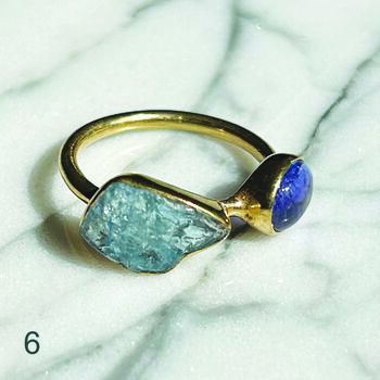 Tara Two Stone Gold Ring, 6 of 9