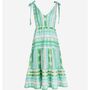 Aztec Jacquard Cotton Tie Shoulder Midi Dress, thumbnail 9 of 10