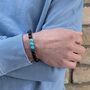 Men's Turquoise And Lava Bead December Birthstone Bracelet, thumbnail 4 of 10