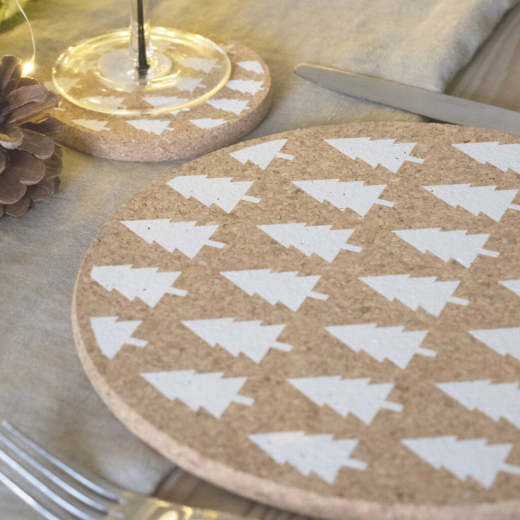 Cork Placemats And Coasters Trees By LIGA