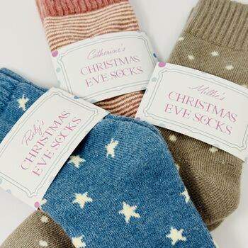 Personalised Christmas Eve Socks, Christmas Eve Box Socks, 3 of 7