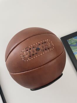 Leather Basketball And Wooden Stand, 2 of 5
