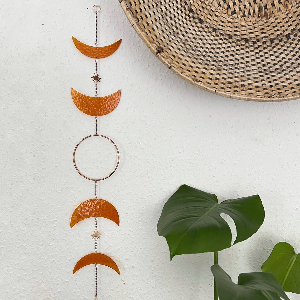 Amber Glass Moon Phase Garland • Wall Decor, 1 of 4
