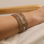 Gold Plated Iridescent Aurora Borealis Crystal Multistrand Bracelet, thumbnail 5 of 6