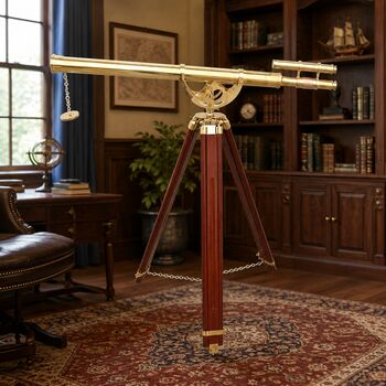60 Inch Vintage Brass Telescope With Tripod, 5 of 7