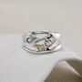 Blue And White Topaz Silver Ring, thumbnail 3 of 6