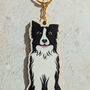 Collie Dog Wooden Keyring With Optional Christmas Card, thumbnail 4 of 9
