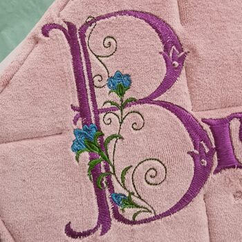 Pink Velour Wall Kite With Floral Initial Monogram, 7 of 11