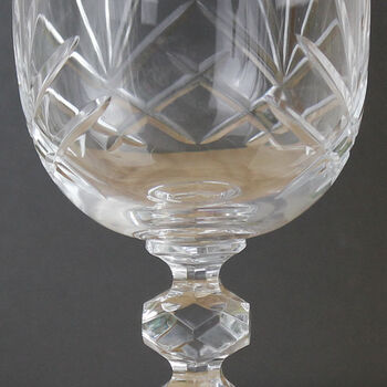 Engraved Cut Crystal Age Wine Glass, 7 of 7