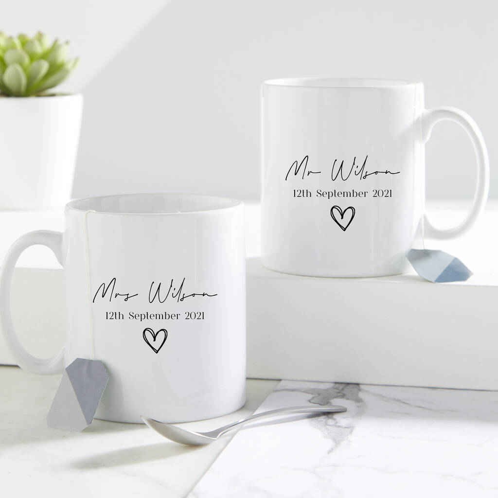Personalised Mr And Mrs Mug Set, 1 of 2