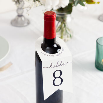 Minimal Script Table Number Bottle Hangers, 3 of 5