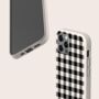 Black And White Gingham Biodegradable Phone Case, thumbnail 4 of 8