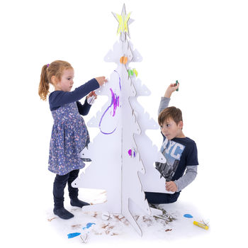 Kid Eco Cardboard Christmas Tree Single Pack White, 4 of 11