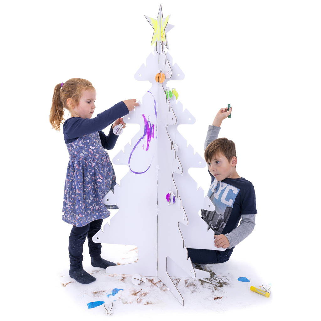 Kid Eco Cardboard Christmas Tree Single Pack White, 1 of 8
