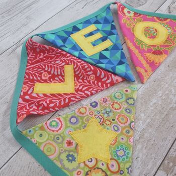 Personalised Bunting Custom Fabric Large Flags, 9 of 12