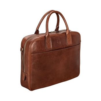 Luxury Leather Laptop Bag For Macbook. 'The Calvino', 6 of 12