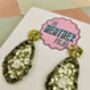 Seaside Sparkle Oyster Shell Glitter Resin Earrings, thumbnail 3 of 4