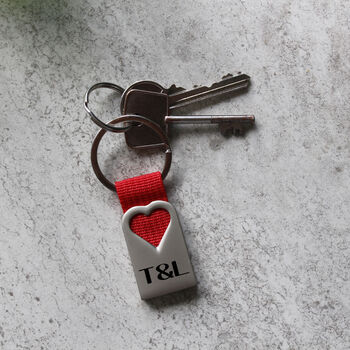 Personalised Heart Metal Keyring For Valentine's Day, 9 of 10