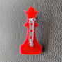 Red Acrylic Chess Queen Brooch, thumbnail 3 of 3