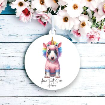 Personalised Unicorn Bull Terrier Keepsake Gift, 2 of 2