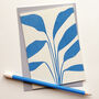 Palm Cobalt Blue Notecard, thumbnail 1 of 2