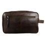 'Stanley' Men's Leather Wash Bag In Chestnut, thumbnail 2 of 8