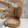 Hand Carved Wooden ‘Hand Of Wisdom’ Wine Bottle Holder, thumbnail 5 of 11