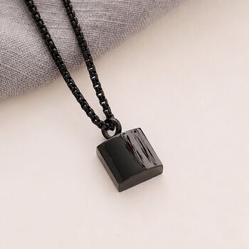 Men's Square Memorial Necklace, 2 of 5
