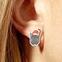 Festive Cat Resin Christmas Earrings, thumbnail 2 of 6