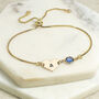Gold Plated Initial And September Birthstone Bracelet, thumbnail 6 of 6