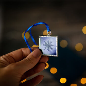Blue Glass Snowflake, 3 of 7