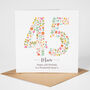 Floral Fun Personalised 45th Birthday Card, thumbnail 5 of 5