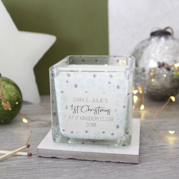 New Home Christmas Snowflake Scented Square Candle, 5 of 5