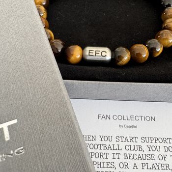 Men's Everton Fc Football Fan Tiger's Eye Bracelet, 2 of 6